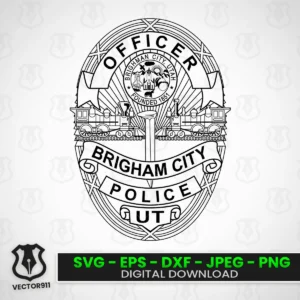 Brigham City Utah Police Department Badge SVG vector files