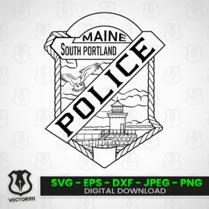 South Portland Maine Police Department Badge SVG vector files Vector911
