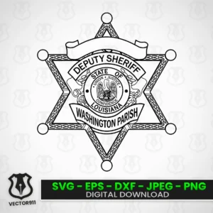 Washington Parish Louisiana Sheriff’s Department Deputy Badge SVG vector files Vector911