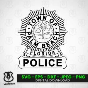 Town of Palm Beach Florida Police Badge SVG vector files vector911