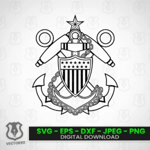 USCG Coast Guard Senior Chief Boatswains Mate BMCS Anchor SVG Vector911