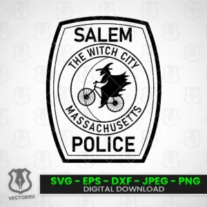 Salem Massachusetts Witch City Police Patch SVG