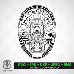 Laguna Beach CA Police Officer Badge SVG Vector911