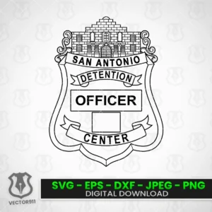 San Antonio Texas Detention Center Officer Badge SVG Vector911
