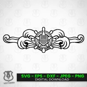 Coast Guard USCG Cutterman Pin SVG Vector Vector911