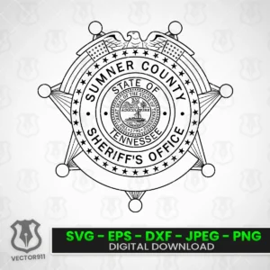Sumner County Tennessee Sheriff Badge SVG vector files vector911