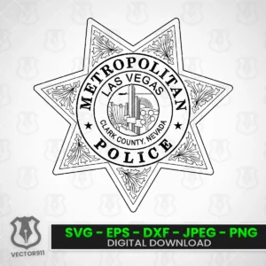 Las Vegas Nevada Police Department Metropolitan Badge SVG vector file