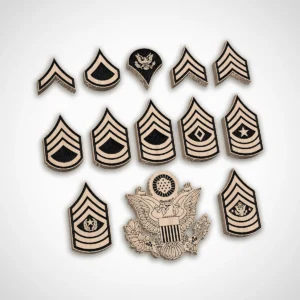 Alternative view of US Army Enlisted Rank Insignia SVG Bundle