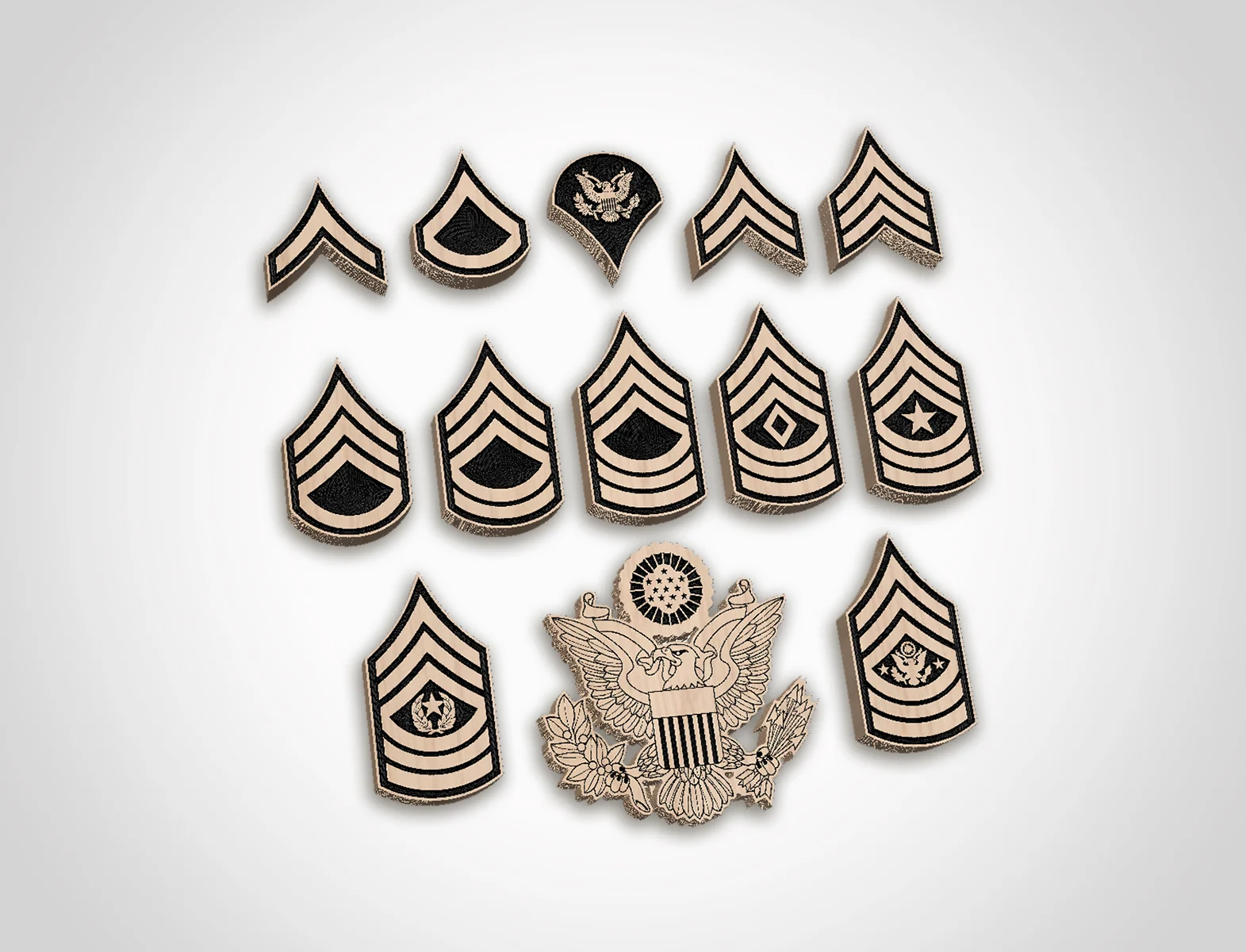 US Army Enlisted Rank Insignia SVG Bundle - Image 2