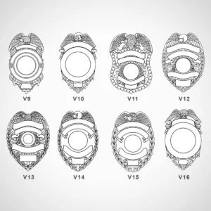 Blank Eagle Topped Police Badge SVG Pack — 21 Styles, DXF Laser & CNC - Image 3